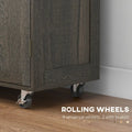 Îlot de cuisine roulant à trois armoires sur roulettes (tabouret non inclus)