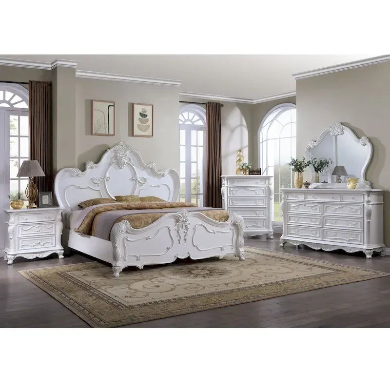 Chambre à coucher traditionnelle 6 pièces en bois massif