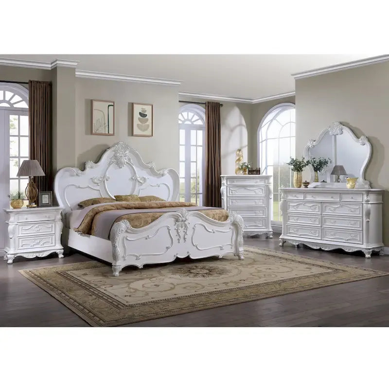 Chambre à coucher traditionnelle 6 pièces en bois massif