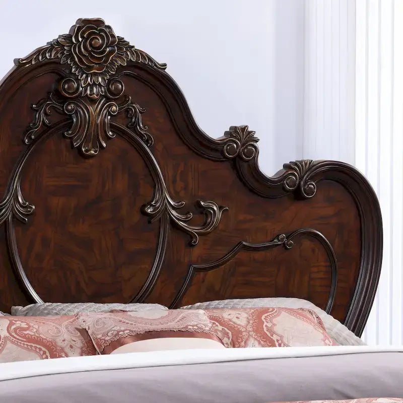 Chambre à coucher traditionnelle 6 pièces en bois massif