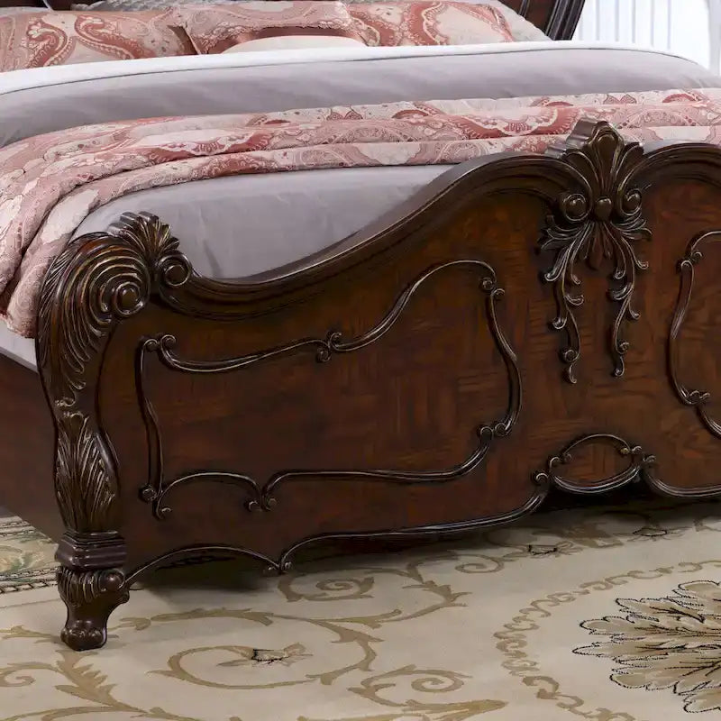 Chambre à coucher traditionnelle 6 pièces en bois massif