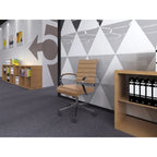 Chaise de bureau moderne, chaise de salle de conférence exécutive à dossier mi-haut en cuir PU avec roulettes et accoudoirs