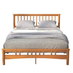 Lit plateforme Queen size en bois de style élégant en chêne avec tête de lit pour chambre à coucher