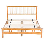 Lit plateforme Queen size en bois de style élégant en chêne avec tête de lit pour chambre à coucher