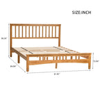 Lit plateforme Queen size en bois de style élégant en chêne avec tête de lit pour chambre à coucher