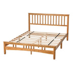Lit plateforme Queen size en bois de style élégant en chêne avec tête de lit pour chambre à coucher