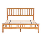 Lit plateforme Queen size en bois de style élégant en chêne avec tête de lit pour chambre à coucher