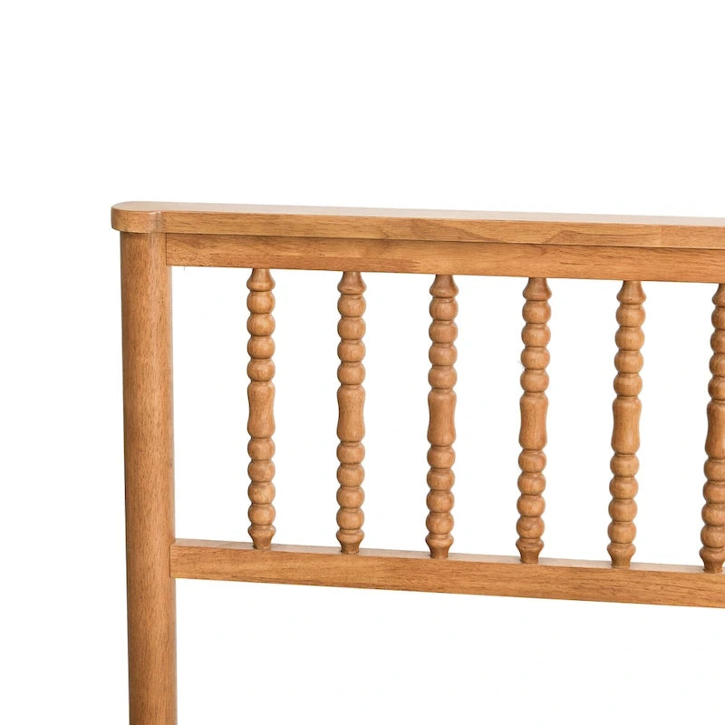 Lit plateforme Queen size en bois de style élégant en chêne avec tête de lit pour chambre à coucher