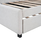 Lit de repos double en lin avec lit gigogne et design semi-fermé