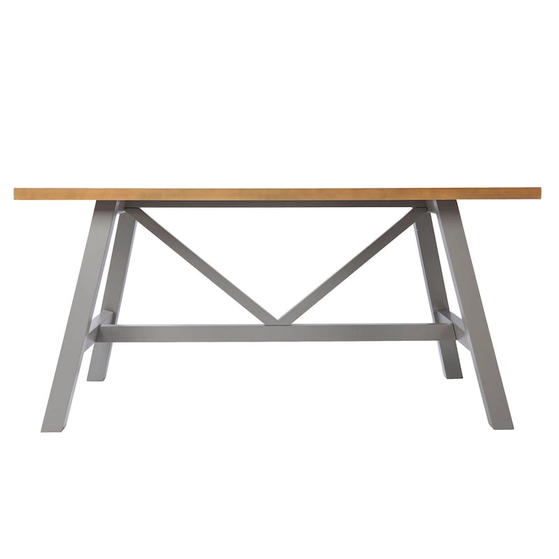 Table de salle à manger en bois naturel/gris de style ferme moderne