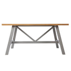 Table de salle à manger en bois naturel/gris de style ferme moderne