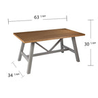 Table de salle à manger en bois naturel/gris de style ferme moderne