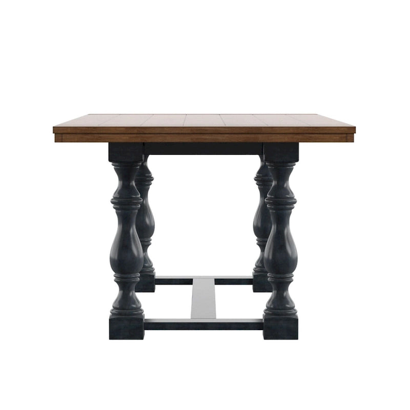 Table de salle à manger Eleanor 198 cm en chêne avec piètement à tréteaux à pieds tournés par