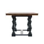 Table de salle à manger Eleanor 198 cm en chêne avec piètement à tréteaux à pieds tournés par