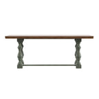 Table de salle à manger Eleanor 198 cm en chêne avec piètement à tréteaux à pieds tournés par