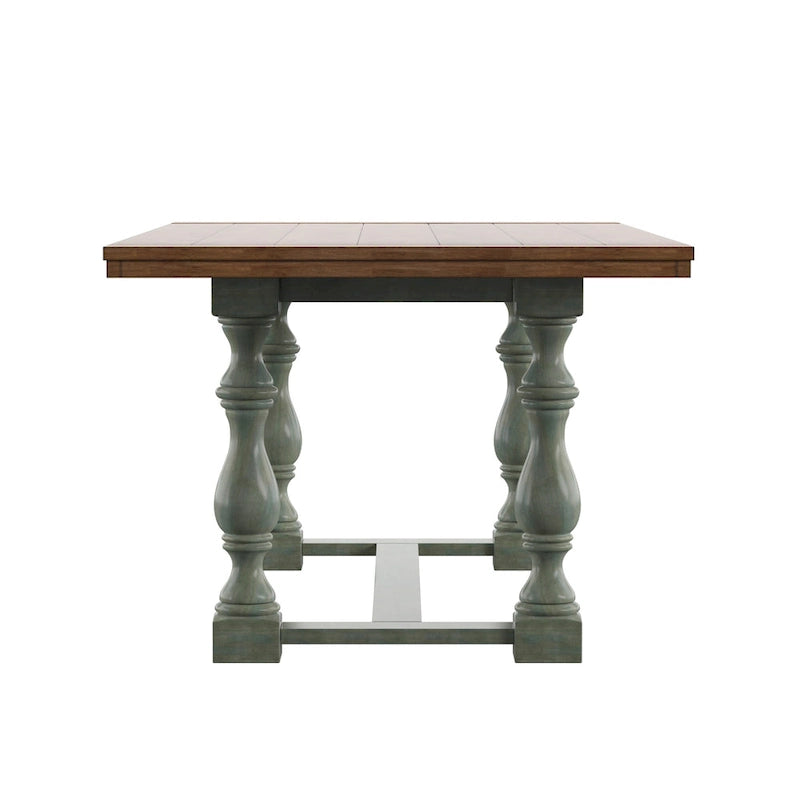 Table de salle à manger Eleanor 198 cm en chêne avec piètement à tréteaux à pieds tournés par