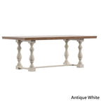 Table de salle à manger Eleanor 198 cm en chêne avec piètement à tréteaux à pieds tournés par