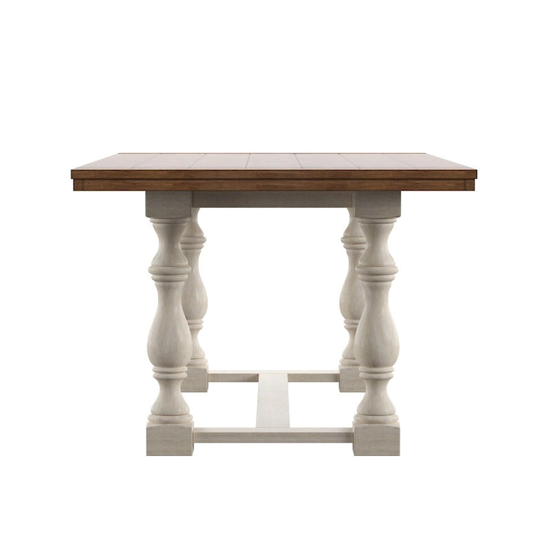 Table de salle à manger Eleanor 198 cm en chêne avec piètement à tréteaux à pieds tournés par