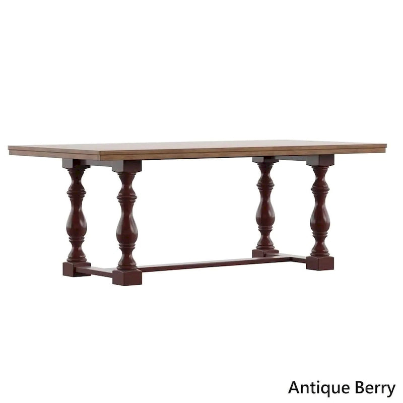 Table de salle à manger Eleanor 198 cm en chêne avec piètement à tréteaux à pieds tournés par