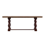 Table de salle à manger Eleanor 198 cm en chêne avec piètement à tréteaux à pieds tournés par