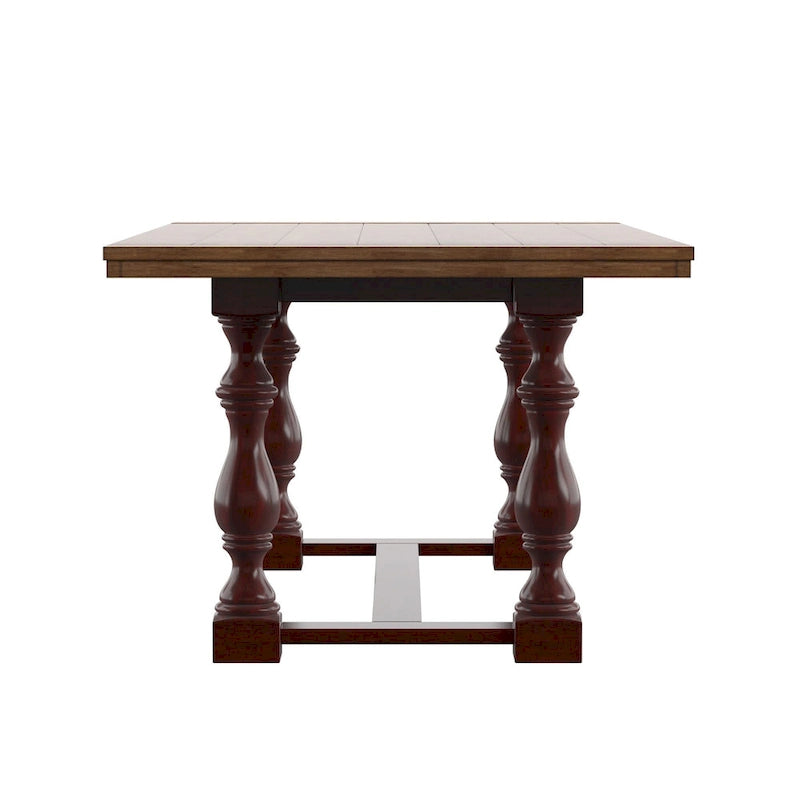 Table de salle à manger Eleanor 198 cm en chêne avec piètement à tréteaux à pieds tournés par