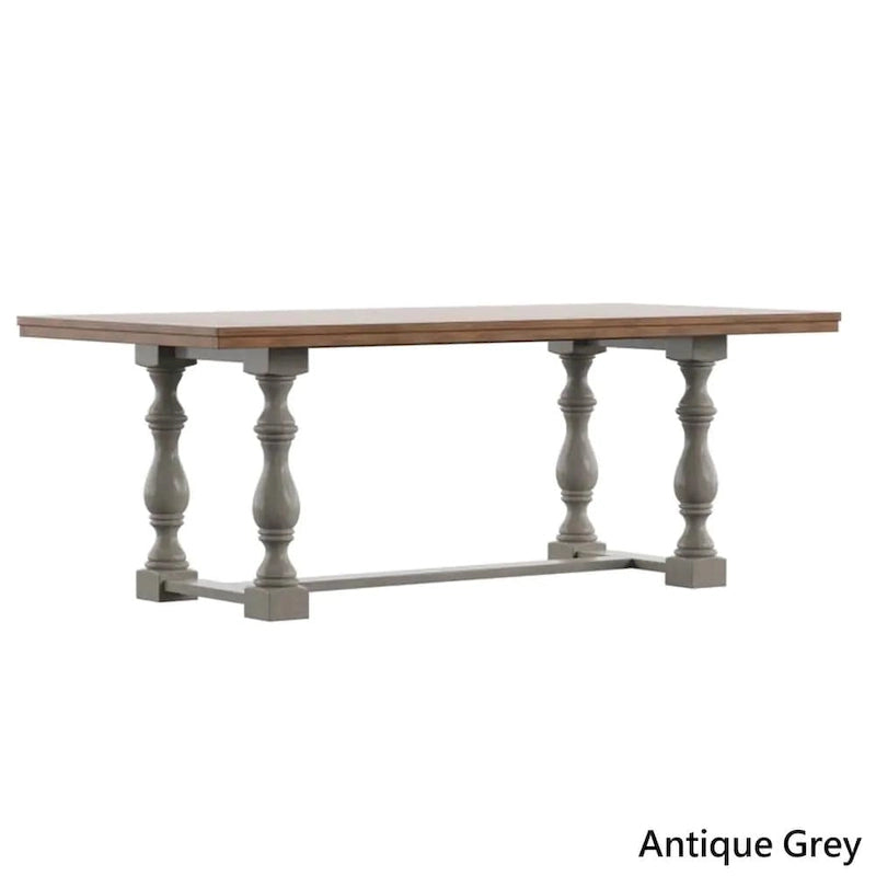 Table de salle à manger Eleanor 198 cm en chêne avec piètement à tréteaux à pieds tournés par