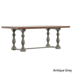 Table de salle à manger Eleanor 198 cm en chêne avec piètement à tréteaux à pieds tournés par