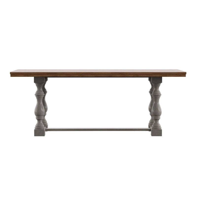 Table de salle à manger Eleanor 198 cm en chêne avec piètement à tréteaux à pieds tournés par