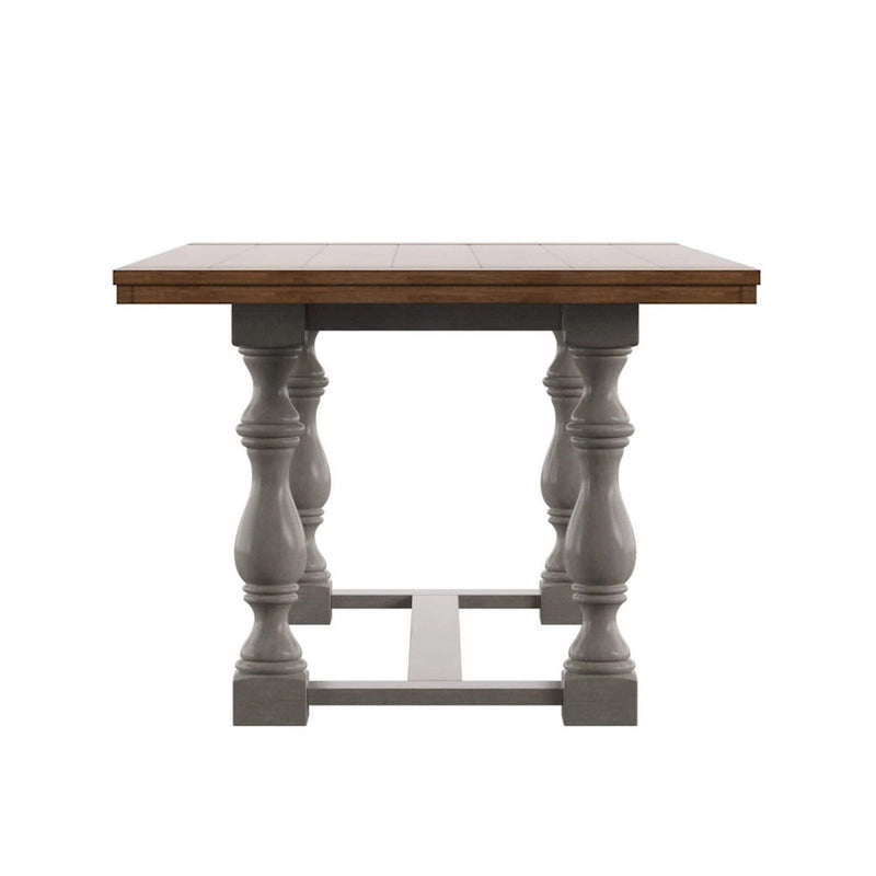 Table de salle à manger Eleanor 198 cm en chêne avec piètement à tréteaux à pieds tournés par