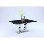 Table à manger Nikki avec plateau en marbre Noir Marquina