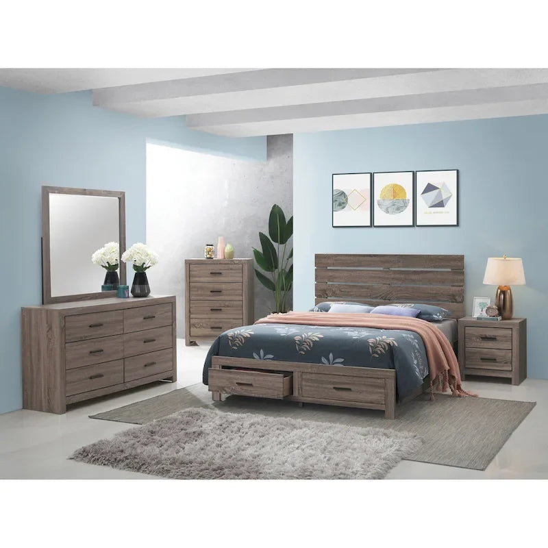 Lit plateforme Geary avec 2 tiroirs de rangement