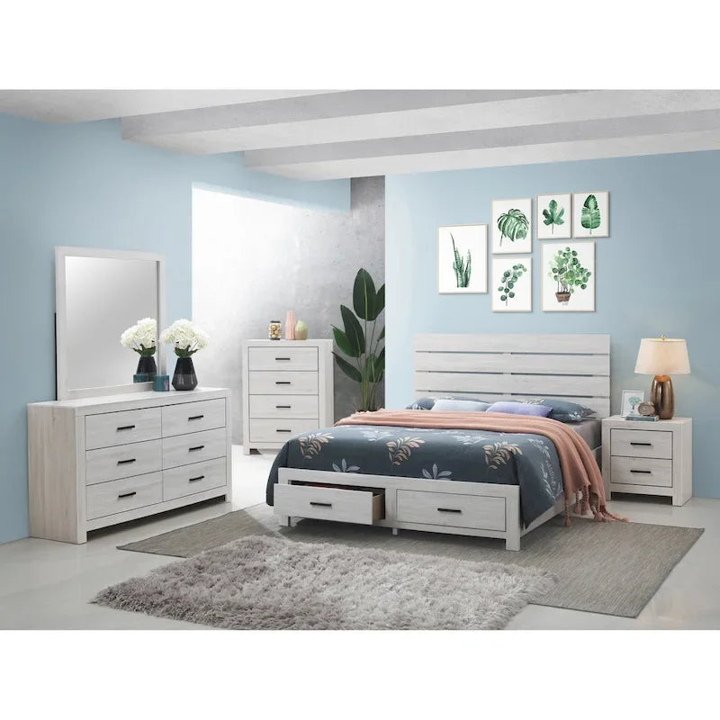 Lit plateforme Geary avec 2 tiroirs de rangement