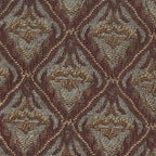 Moderne Parson bleu/chocolat Damassé Diamo - N/A