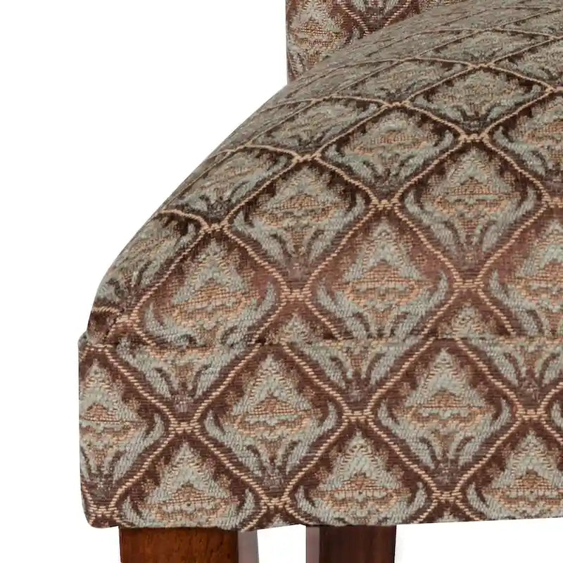 Moderne Parson bleu/chocolat Damassé Diamo - N/A
