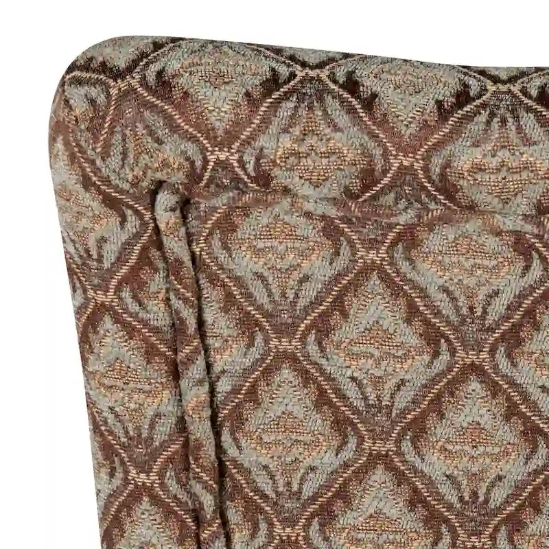 Moderne Parson bleu/chocolat Damassé Diamo - N/A