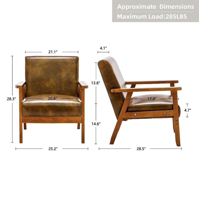 Fauteuil de salon en bois avec assise rembourrée