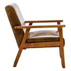 Fauteuil de salon en bois avec assise rembourrée