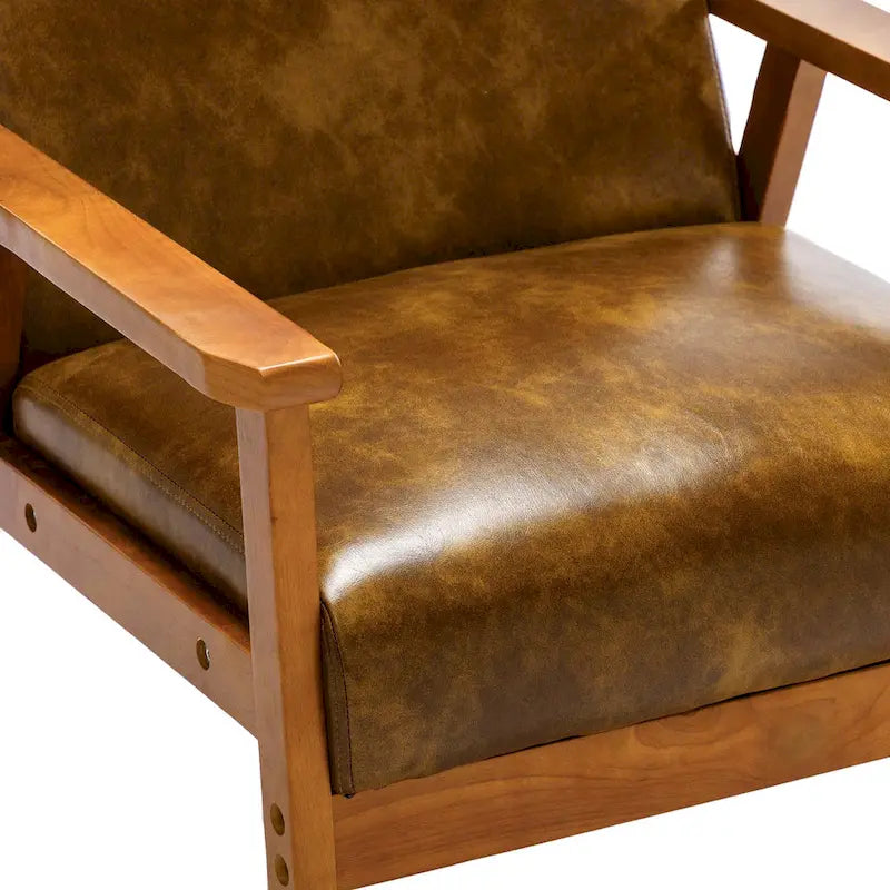 Fauteuil de salon en bois avec assise rembourrée