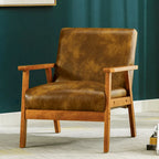 Fauteuil de salon en bois avec assise rembourrée