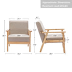 Fauteuil de salon en bois avec assise rembourrée