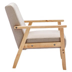 Fauteuil de salon en bois avec assise rembourrée