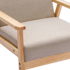 Fauteuil de salon en bois avec assise rembourrée