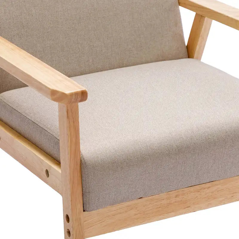 Fauteuil de salon en bois avec assise rembourrée