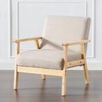 Fauteuil de salon en bois avec assise rembourrée