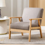 Fauteuil de salon en bois avec assise rembourrée