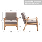 Fauteuil de salon en bois avec assise rembourrée