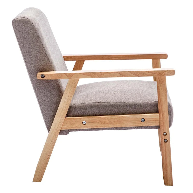 Fauteuil de salon en bois avec assise rembourrée