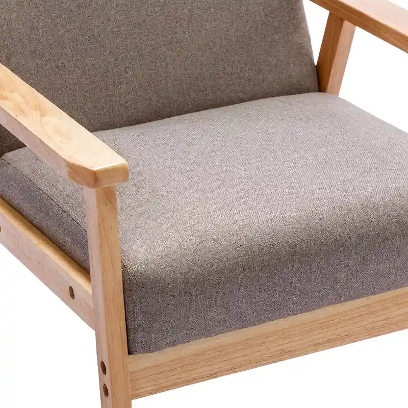 Fauteuil de salon en bois avec assise rembourrée