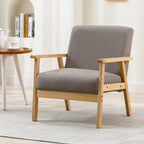 Fauteuil de salon en bois avec assise rembourrée
