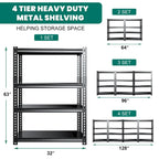 Étagères métalliques, rayonnage de garage robuste, paquet de 3
